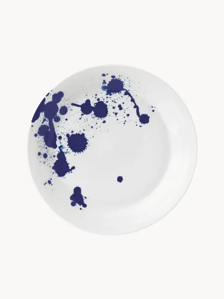 Mělký talíř z porcelánu Pacific Blue, Porcelán, Abstraktní, Ø 29 cm