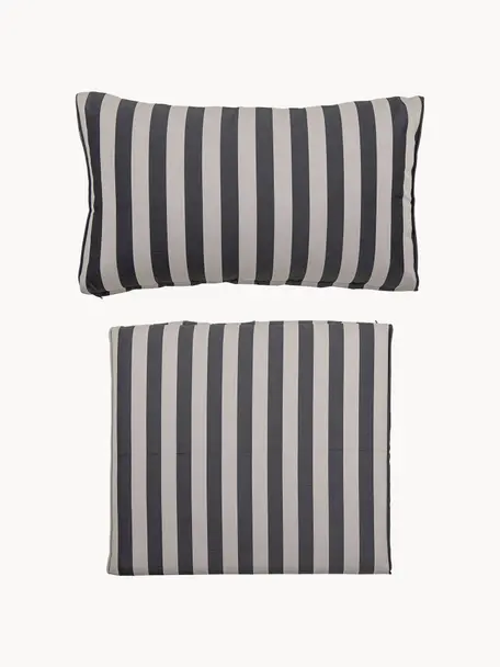 Housses de coussin Mundo, 2 élém., 100 % polyester, Beige clair, noir, Lot de différentes tailles