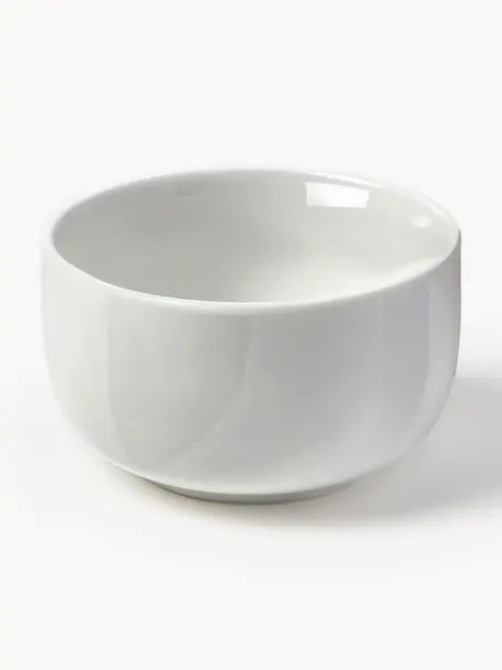 Cuencos pequeños de porcelana Nessa, 3 uds., Porcelana dura de alta calidad, esmaltada, Blanco Off White brillante, Ø 11 x Al 6 cm