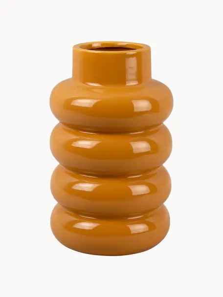 Keramická váza Bobble Glazed, Keramika, Oranžová, Ø 15 cm, V 24 cm