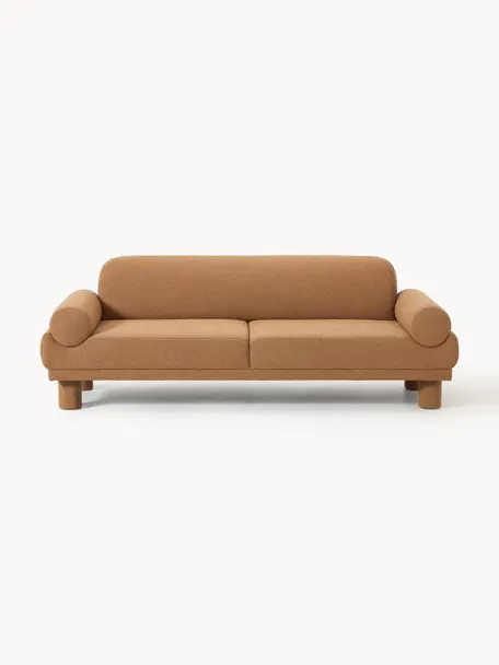 Bouclé-Sofa Lilo (3-Sitzer), Bezug: Bouclé (93 % Polyester, 6, Füße: Kunststoff, gepolstert Di, Bouclé Hellbraun, B 230 x T 93 cm