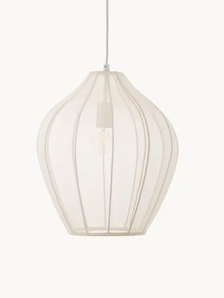 Hanglamp Beau van netstof, Lampenkap: textiel, Lichtbeige, Ø 40 x H 42 cm