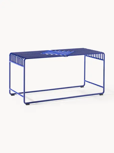 Banc en métal Banu, Bleu roi, larg. 96 x prof. 44 cm