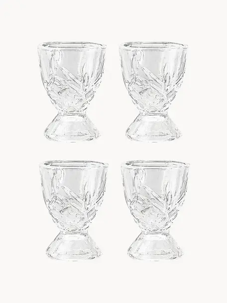 Eierdopje Harvey, 4 stuks, Glas, Transparant, Ø 5 x H 7 cm