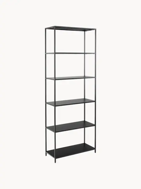 Hoge metalen plank Neptun, Gepoedercoat metaal, Zwart, B 70 x H 185 cm