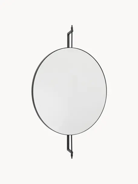 Runder Wandspiegel Spejle, Rahmen: Stahl, pulverbeschichtet, Schwarz, Ø 60 x H 91 cm