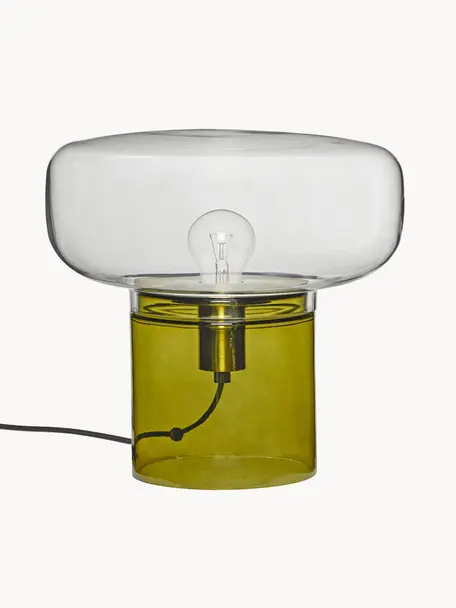 Stolní lampa z barevného skla Crave, Zelená, transparentní, Ø 33 cm, V 30 cm