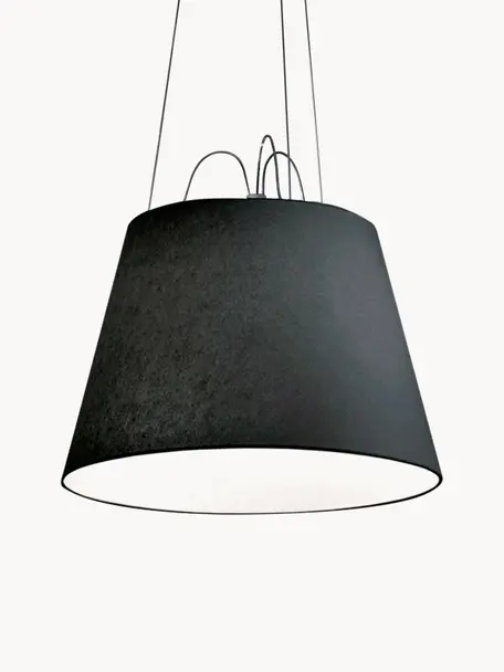 Pendelleuchte Tolomeo Mega, Lampenschirm: Textilgewebe, Baldachin: Aluminium, beschichtet, Schwarz, Ø 42 x H 29 cm