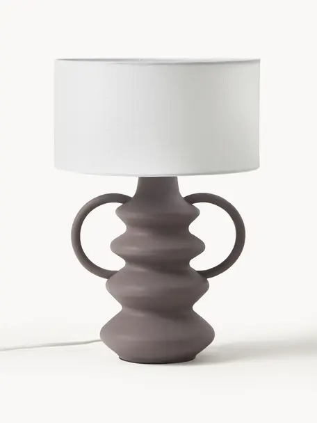 Lampa stołowa Luvi, Kremowobiały, brązowy, Ø 32 x W 47 cm