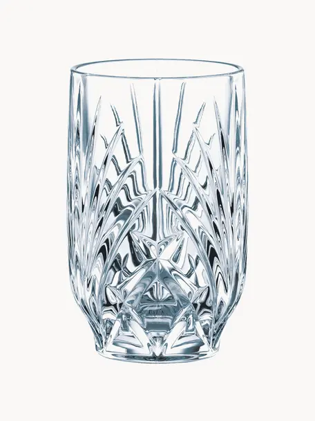 Kristall-Wassergläser Palais, 6 Stück, Kristallglas, Transparent, Ø 7 x H 12 cm, 270 ml