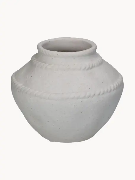 Vaso decorativo Dolomite, Pietra dolomitica, Bianco latteo, Ø 16 x Alt. 16 cm