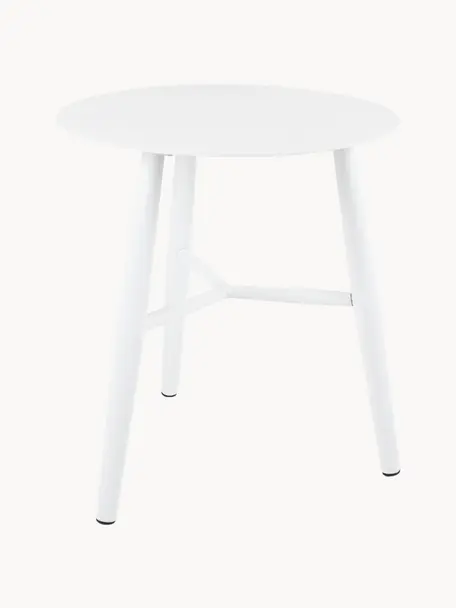 Tavolo da giardino rotondo Vannes, Alluminio rivestito, Bianco, Ø 45 cm