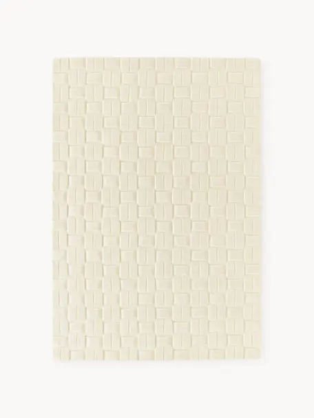 Tapis en laine tissé à la main avec surface texturée Orlando, 100 % laine (certifiée RWS)

Les tapis en laine peuvent perdre des fibres lors des premières semaines et des peluches peuvent se former, ce phénomène est naturel et diminue à mesure de votre usage et du temps, Blanc crème, larg. 160 x long. 230 cm (taille M)