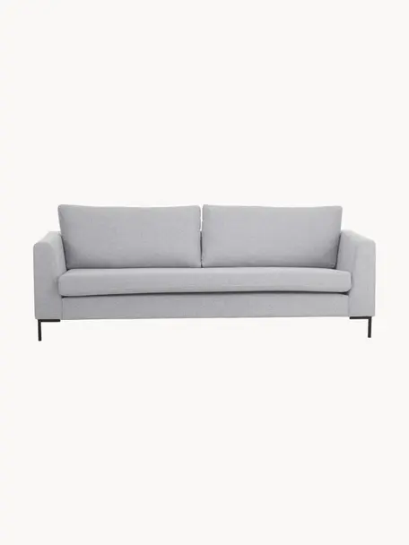 Sofa Luna (3-Sitzer), Bezug: 100% Polyester Der hochwe, Gestell: Massives Buchenholz, Füße: Metall, galvanisiert, Webstoff Grau, B 230 x T 95 cm