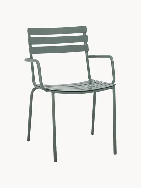 Fauteuil de jardin Monsi, Fer, galvanisé, Vert sauge, larg. 55 x prof. 55 cm