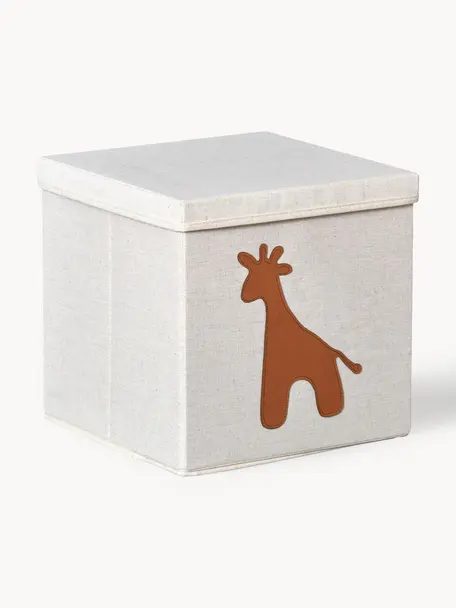 Boîte de rangement Premium, Beige clair, giraffe, larg. 30 x prof. 30 cm