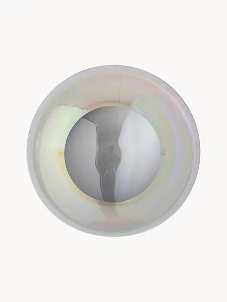 Kleine Wand- und Deckenleuchte Horizon, mundgeblasen, Lampenschirm: Glas, mundgeblasen, Irisierend, Silberfarben, Ø 21 x T 17 cm