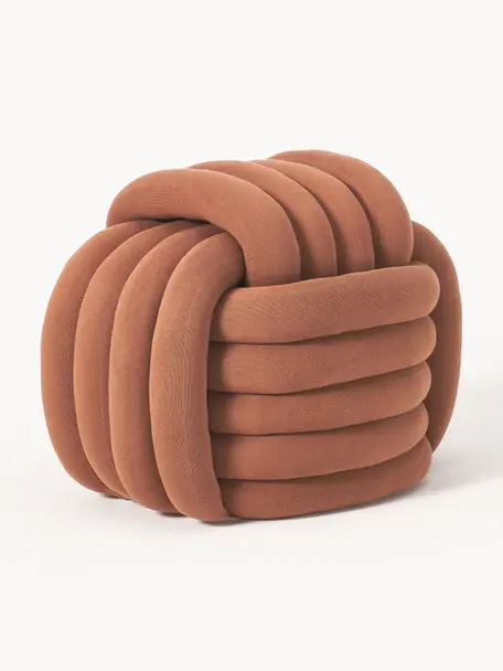 Knoten-Pouf Twist, Bezug: 100 % Baumwolle, Terrakotta, B 54 x H 45 cm