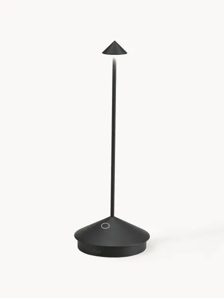 Malá prenosná stolová LED lampa Pina, Čierna, Ø 11 x V 29 cm