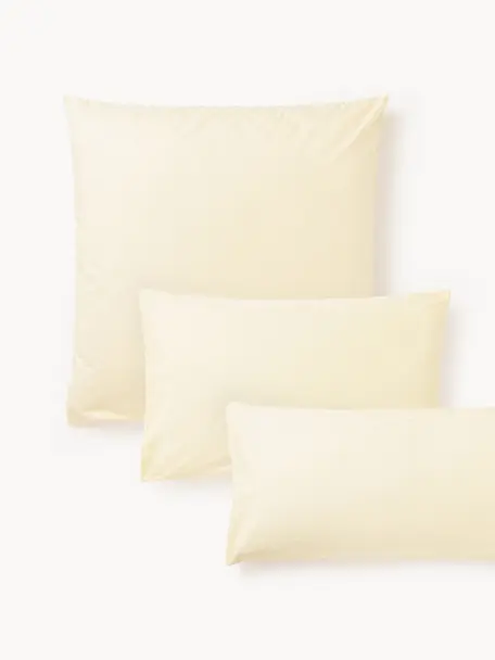 Funda de almohada de percal Elsie, Amarillo claro, An 45 x L 110 cm