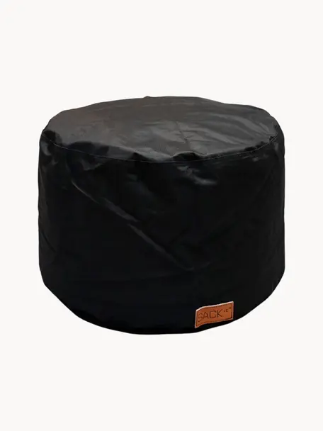 Housse de protection pour pouf Cobana, Fibre synthétique, Noir, Ø 52 x haut. 35 cm