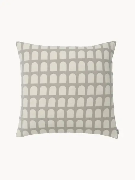 Housse de coussin 60x60 en coton Arch, Coton, Beige, blanc cassé, larg. 40 x long. 60 cm
