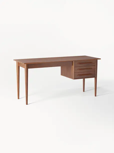 Schreibtisch Paul aus Mangoholz mit Schubladen, Mangoholz, B 160 x T 60 cm