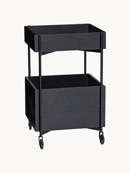 Camarera Fresh, Tablero de fibras de densidad media (MDF), madera de fresno, Negro, An 42 x F 68 cm