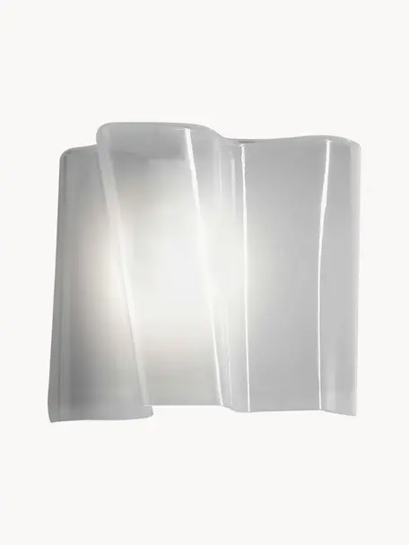 Ručne fúkaná nástenná lampa Logico, Fúkané sklo, Priehľadná, Š 25 x V 22 cm