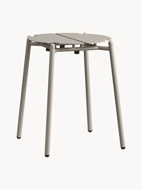 Garten-Hocker Novo aus Metall, Stahl, beschichtet, Hellbeige, Ø 35 x H 45 cm