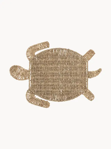 Prostírání z mořské trávy ve tvaru želvy Sumatra, Mořská tráva, Béžová, D 48 cm, Š 36 cm