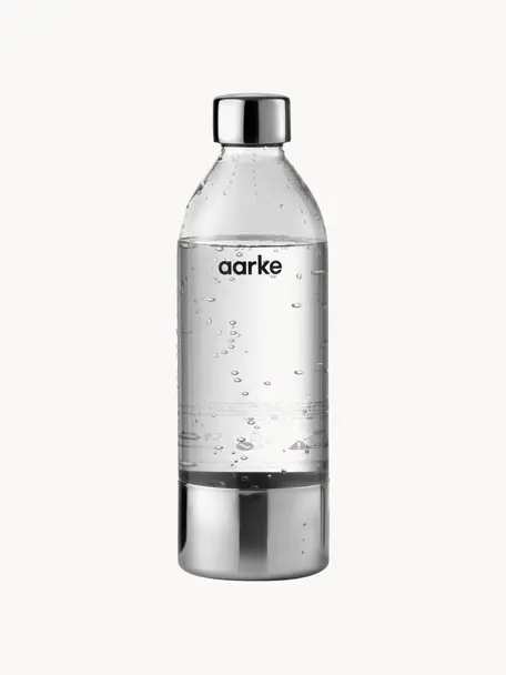 Fľaše na vodu Carbonator 3, 2 ks, Priehľadná, odtiene striebornej, Ø 9 x V 27 cm, 1 l