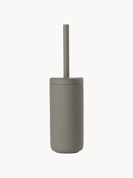Szczotka do WC z pojemnikiem z kamionki Ume, Taupe, Ø 10 x W 39 cm