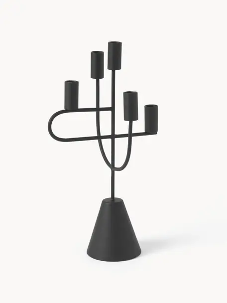 Kerzenhalter Reem aus Metall, Metall, beschichtet, Schwarz, B 22 x H 40 cm