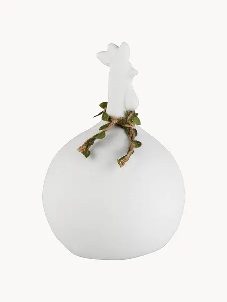 Figura decorativa Chicken, Gres, Blanco, Ø 14 x Al 21 cm