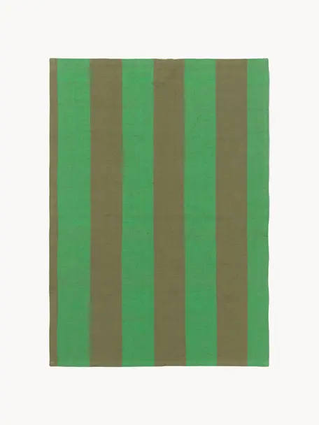 Strofinaccio Hale, 50% lino, 50% cotone, Verde oliva, verde, Larg. 50 x Lung. 70 cm