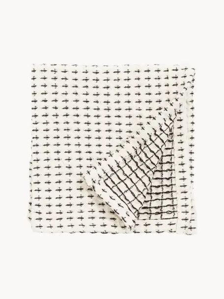 Spültücher Stirly aus Baumwolle, 3 Stück, 100% Baumwolle, Off White, Schwarz, B 32 x L 32 cm