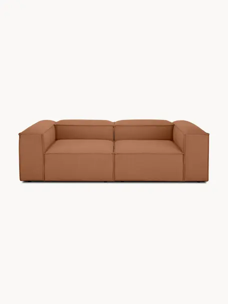 Modulares Sofa Lennon (3-Sitzer), Bezug: 100 % Polyester Der strap, Gestell: Massives Kiefernholz FSC-, Webstoff Nougat, B 238 x T 119 cm