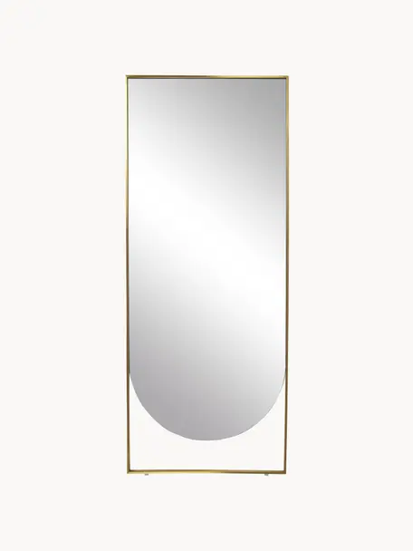 Eckiger Anlehnspiegel Masha, Rahmen: Metall, beschichtet, Rückseite: Mitteldichte Holzfaserpla, Spiegelfläche: Spiegelglas, Messingfarben, B 65 x H 160 cm
