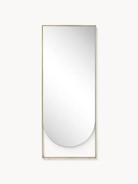 Specchio angolare da terra Masha, Cornice: metallo rivestito, Superficie dello specchio: lastra di vetro, Ottonato, Larg. 65 x Alt. 160 cm