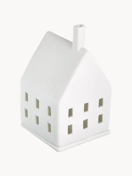 Maison lumineuse en porcelaine Living, haut. 10 cm, Porcelaine, Blanc, larg. 7 x haut. 10 cm