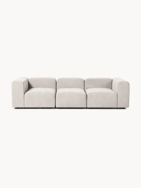 Modulares Sofa Lena (4-Sitzer), Bezug: Webstoff (88% Polyester, , Gestell: Kiefernholz, Schichtholz,, Webstoff Cremeweiss, B 284 x T 106 cm