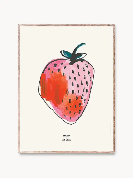 Poster Strawberry, Carta pregiata opaca da 230 gr, stampa digitale a 12 colori.

Questo prodotto è realizzato con legno di provenienza sostenibile e certificato FSC®, Bianco latte, rosa chiaro, corallo, Larg. 30 x Alt. 40 cm