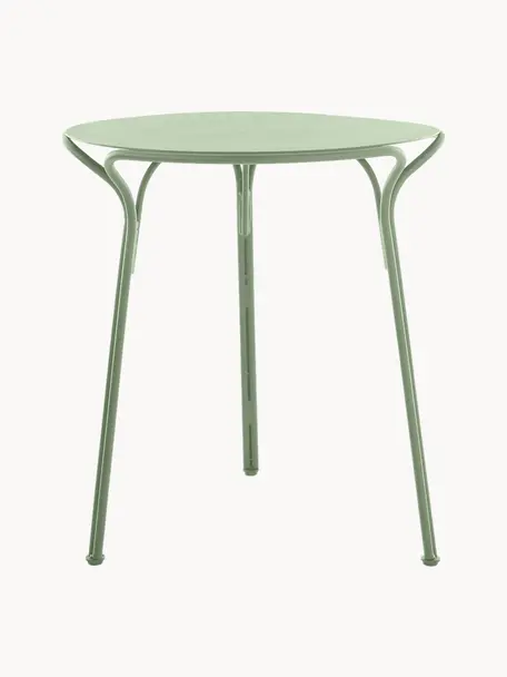 Table de jardin ronde, Hiray, Ø 65 cm, Acier galvanisé, laqué, Vert sauge, Ø 65 x haut. 72 cm