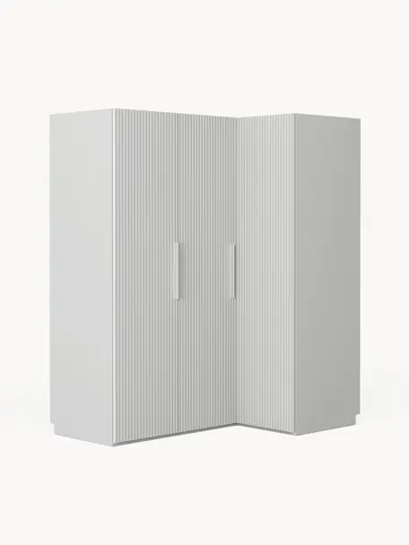 Armoire d'angle modulaire Simone, larg. 165 cm, plusieurs variantes, Bois, gris, Basic Interior : larg. 165 x haut. 200 cm, avec module d'angle