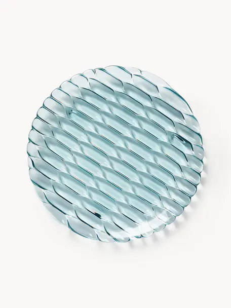 Assiettes à dessert avec motif texturé Jellies, 4 pièces, Plastique, Bleu ciel, Ø 22 cm