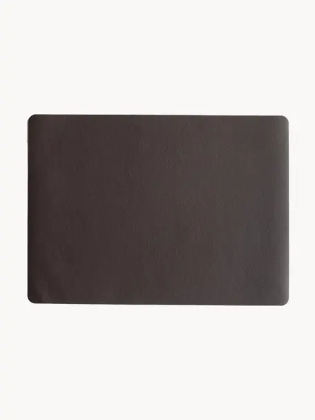 Manteles individuales de cuero sintético Pik, 2 uds., Plástico (PVC), Marrón oscuro, An 33 x L 46 cm