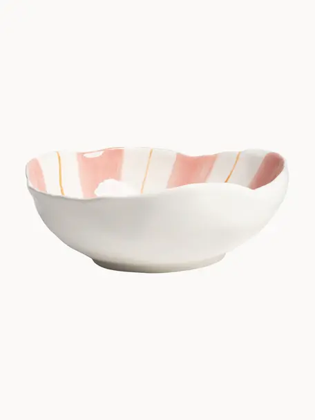Misa z porcelany Ray, Porcelana glazurowana, Jasny różowy, biały, pomarańczowy, S 27 x W 10 cm