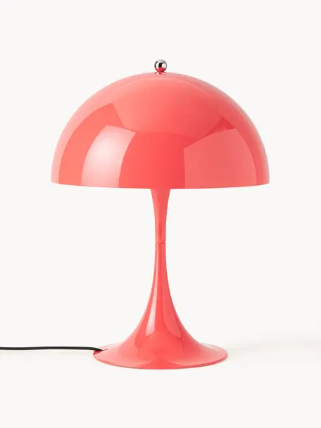 Lámpara de mesa LED regulable con temporizador Panthella, Al 34 cm, Estructura: aluminio recubierto, Cable: plástico, Acero rojo coral, Ø 25 x Al 34 cm