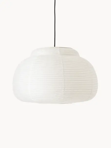 Lampa wisząca z papieru ryżowego Paper, Biały, Ø 52 x W 34 cm